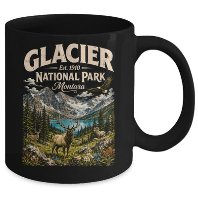 Vintage Glacier National Park Travel Montana Wildlife Nature Mug | teecentury
