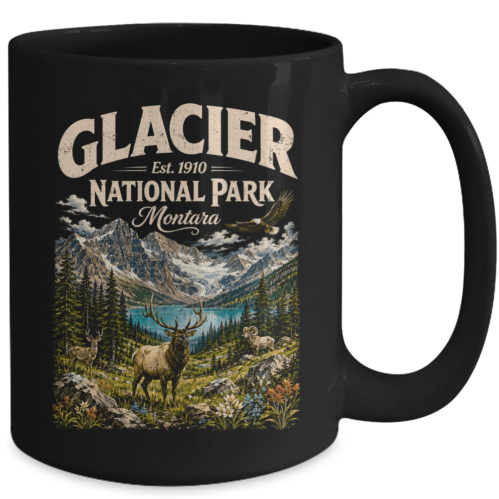 Vintage Glacier National Park Travel Montana Wildlife Nature Mug | teecentury