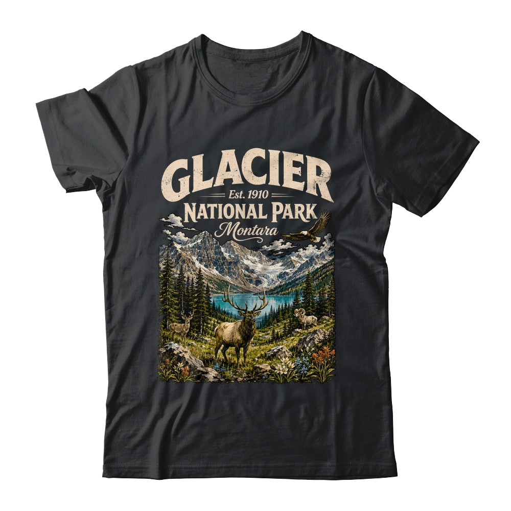 Vintage Glacier National Park Travel Montana Wildlife Nature Shirt & Tank Top | teecentury