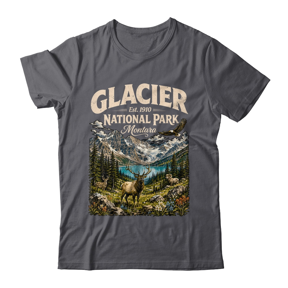 Vintage Glacier National Park Travel Montana Wildlife Nature Shirt & Tank Top | teecentury