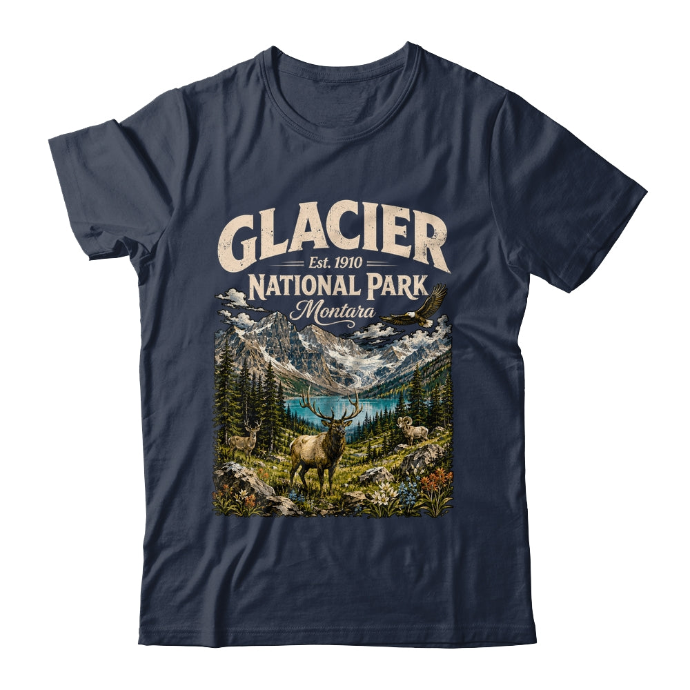 Vintage Glacier National Park Travel Montana Wildlife Nature Shirt & Tank Top | teecentury