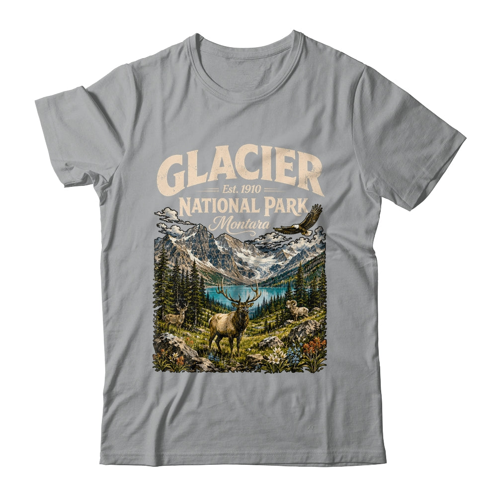 Vintage Glacier National Park Travel Montana Wildlife Nature Shirt & Tank Top | teecentury