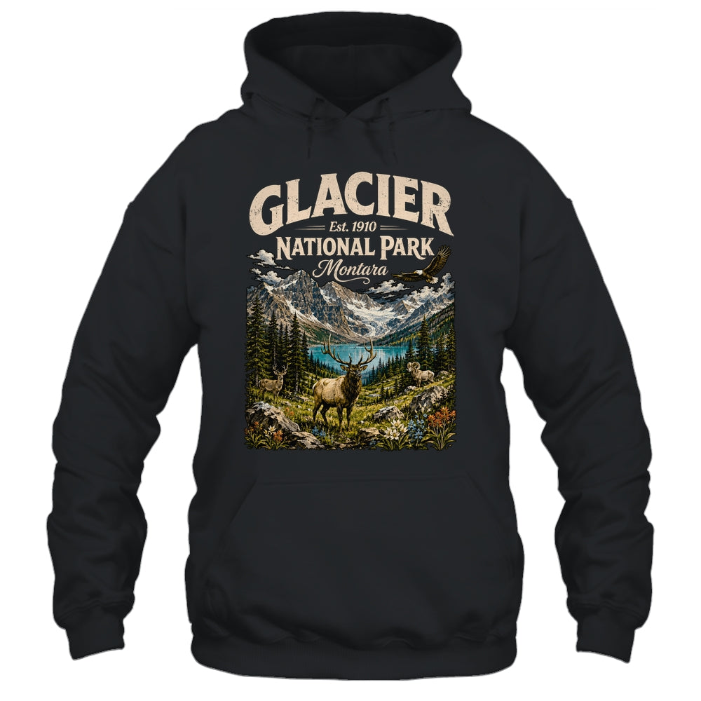 Vintage Glacier National Park Travel Montana Wildlife Nature Shirt & Tank Top | teecentury