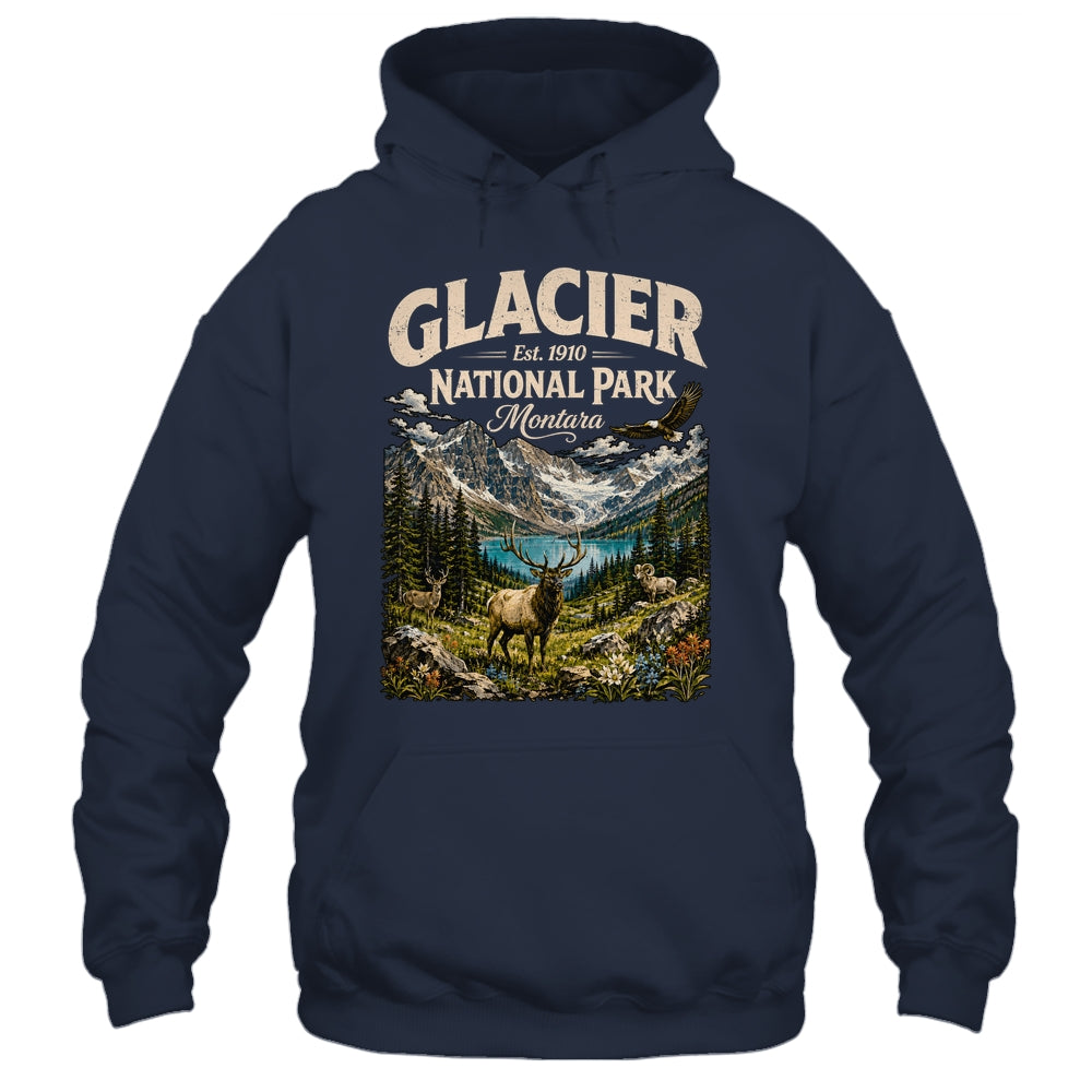 Vintage Glacier National Park Travel Montana Wildlife Nature Shirt & Tank Top | teecentury