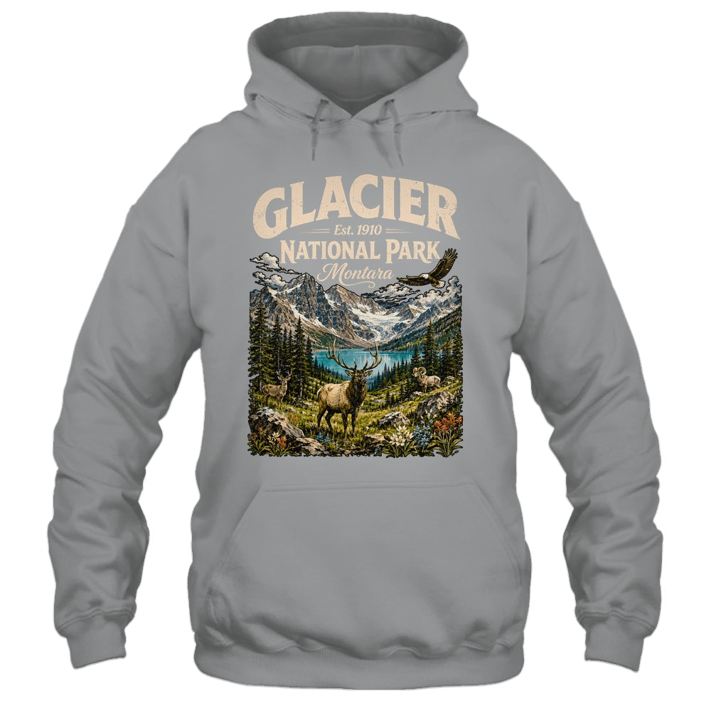 Vintage Glacier National Park Travel Montana Wildlife Nature Shirt & Tank Top | teecentury