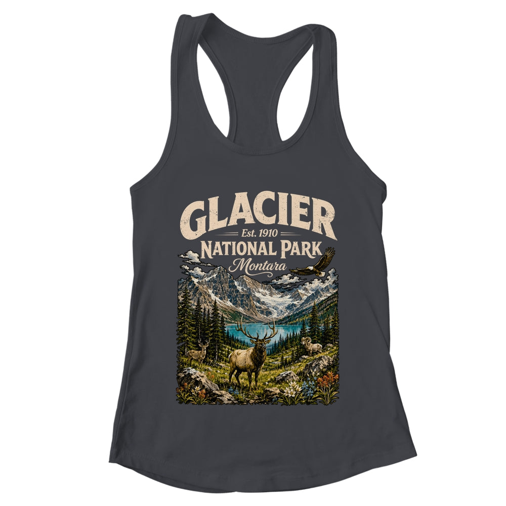 Vintage Glacier National Park Travel Montana Wildlife Nature Shirt & Tank Top | teecentury