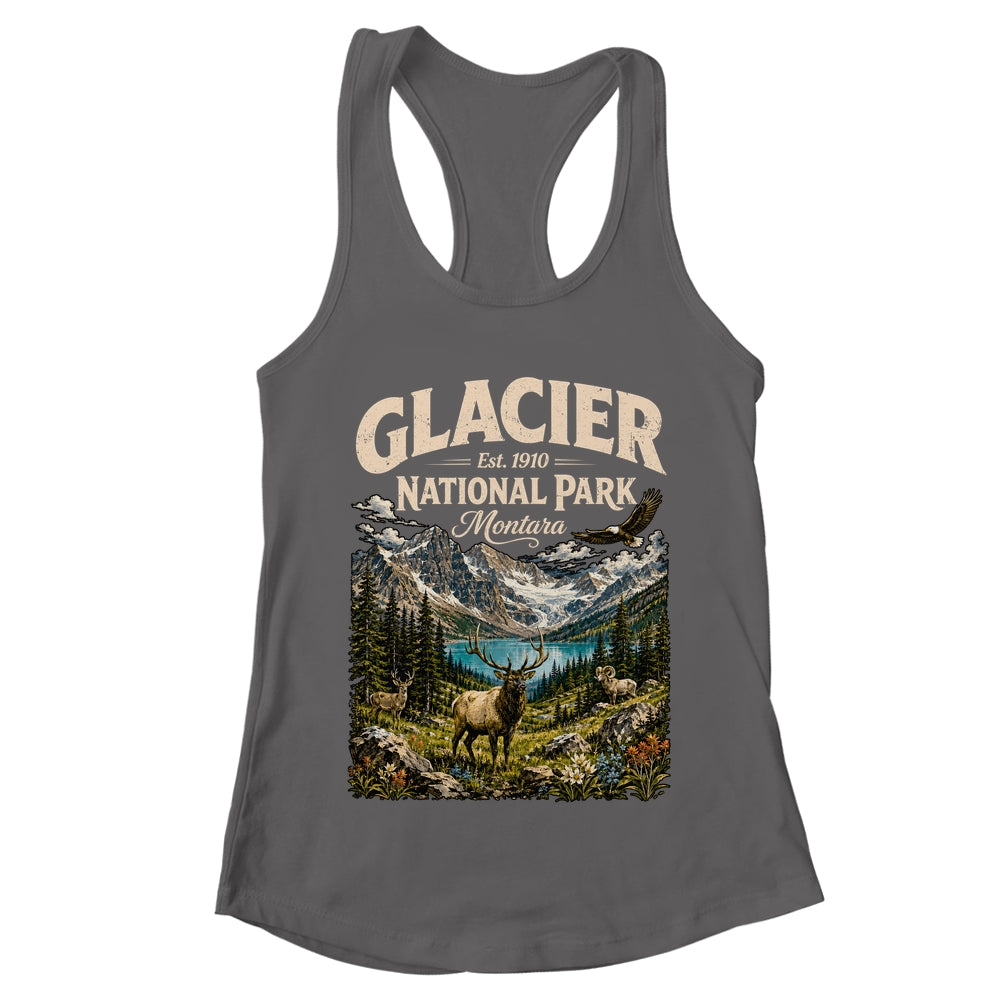Vintage Glacier National Park Travel Montana Wildlife Nature Shirt & Tank Top | teecentury