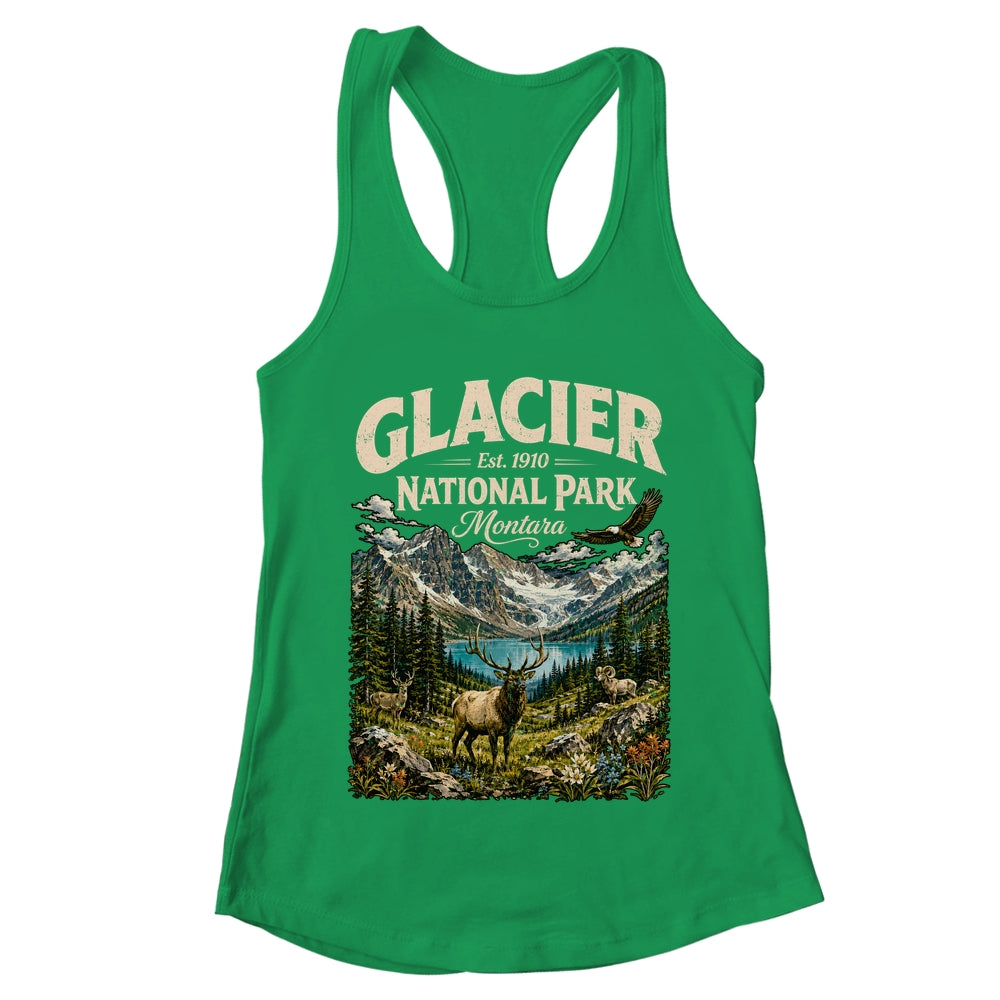 Vintage Glacier National Park Travel Montana Wildlife Nature Shirt & Tank Top | teecentury