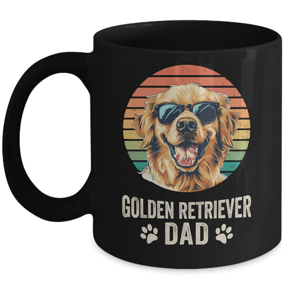 Vintage Golden Retriever Dad For Fathers Day Dog Lover Funny Mug | teecentury