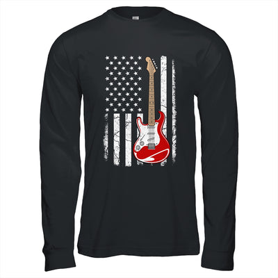 Vintage Guitar Design For Men Women American US Flag Shirt & Hoodie | teecentury