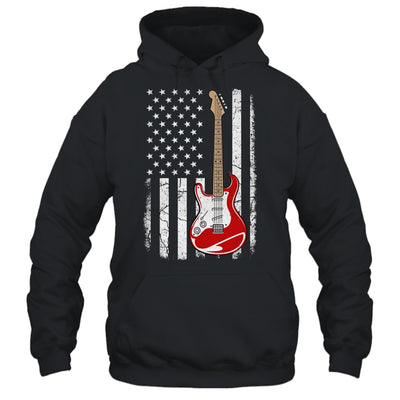 Vintage Guitar Design For Men Women American US Flag Shirt & Hoodie | teecentury