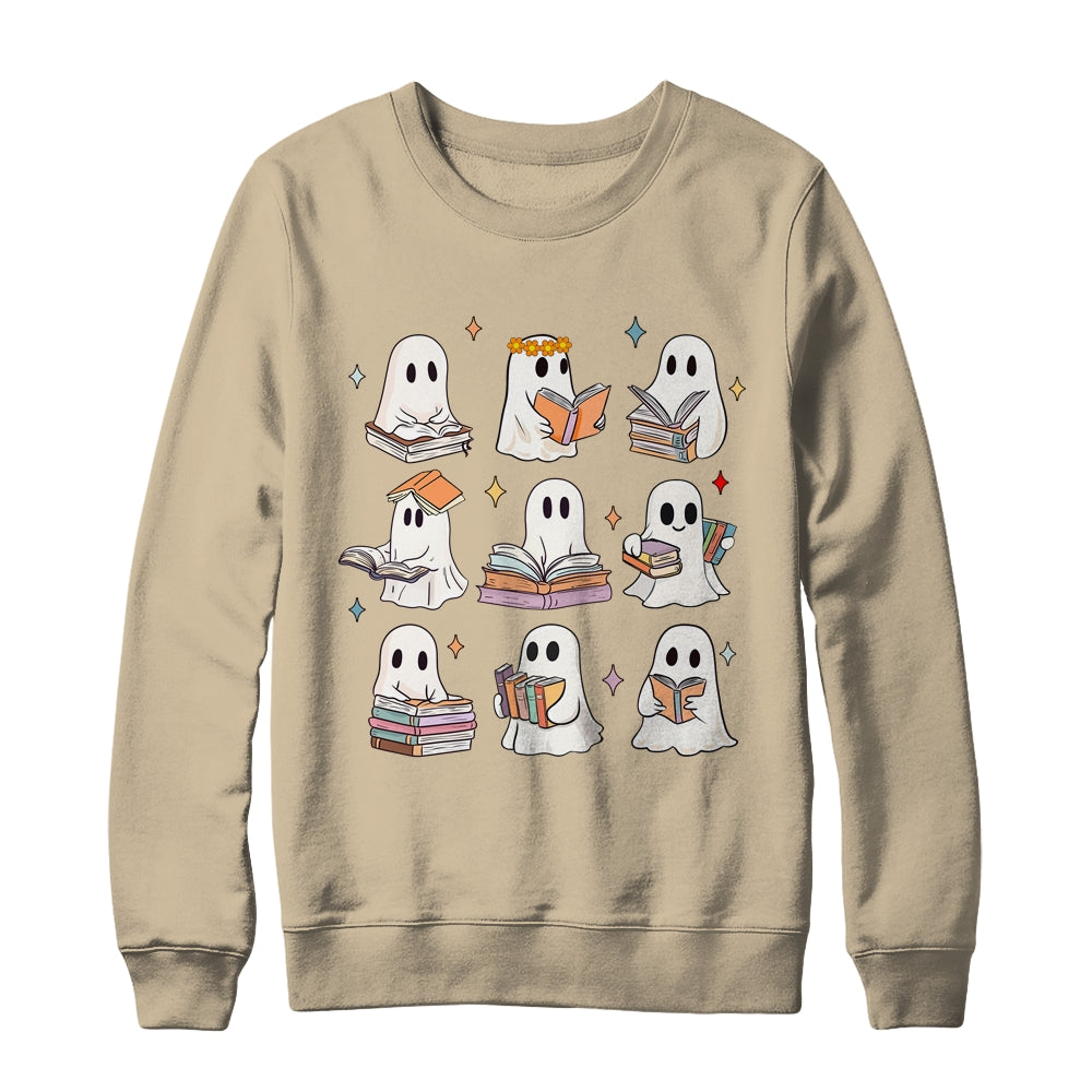 Vintage Halloween Reading Book Ghost Autumn Fall Spooky Shirt & Sweatshirt | teecentury