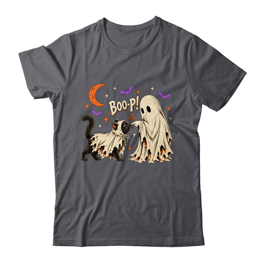 Vintage Halloween Spooky Book Ghost With Black Cat Boo-P Shirt & Sweatshirt | teecentury