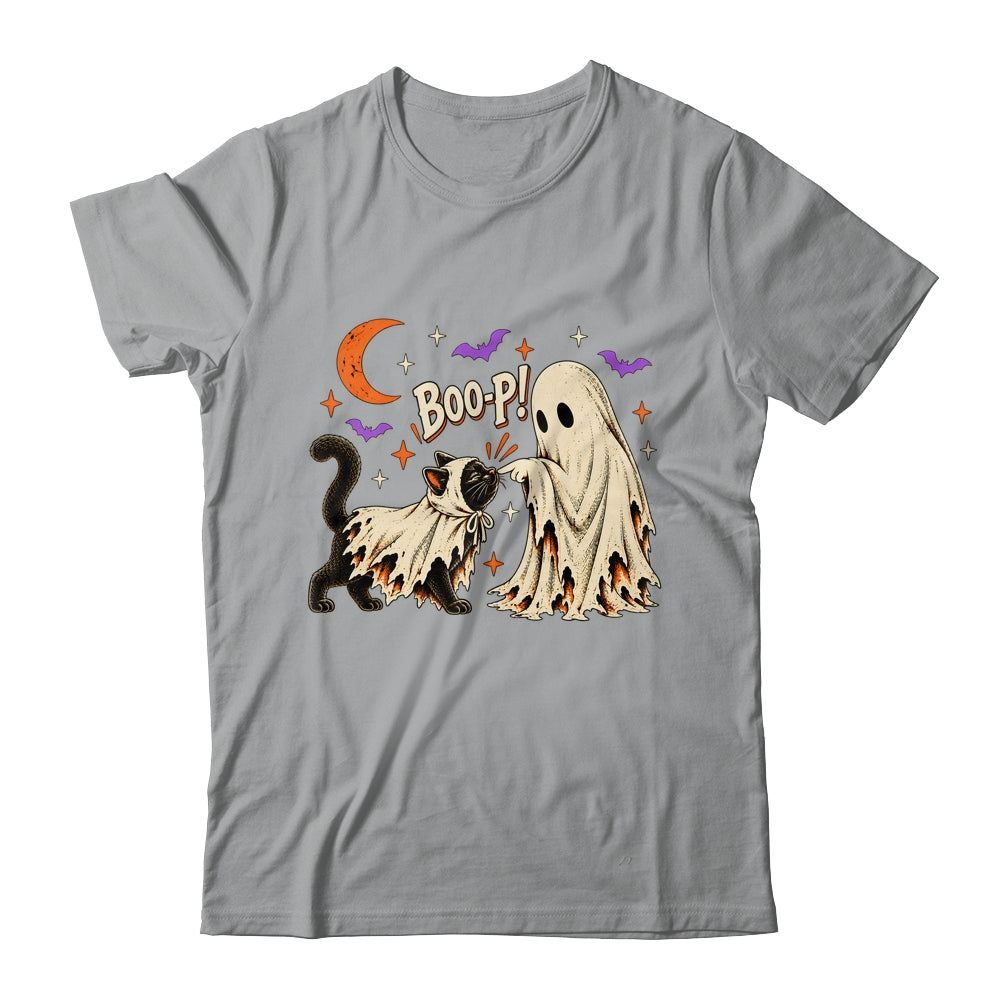 Vintage Halloween Spooky Book Ghost With Black Cat Boo-P Shirt & Sweatshirt | teecentury