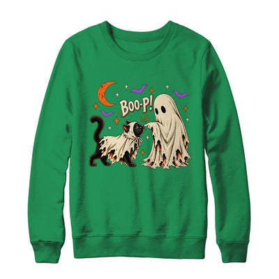 Vintage Halloween Spooky Book Ghost With Black Cat Boo-P Shirt & Sweatshirt | teecentury