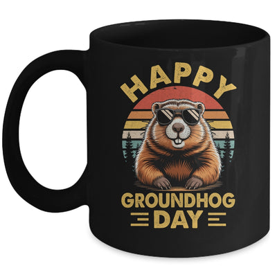 Vintage Happy Groundhog Day Animal Lover Men Women Boy Girl Mug | teecentury