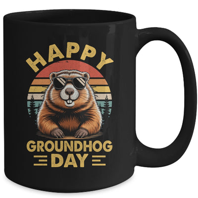 Vintage Happy Groundhog Day Animal Lover Men Women Boy Girl Mug | teecentury