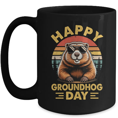 Vintage Happy Groundhog Day Animal Lover Men Women Boy Girl Mug | teecentury