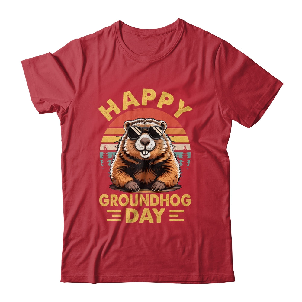Vintage Happy Groundhog Day Animal Lover Men Women Boy Girl Shirt & Hoodie | teecentury