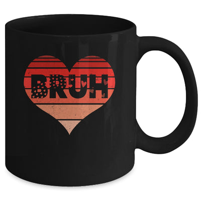 Vintage Heart Bruh Valentines Day Boys Mens Kids Funny Mug | teecentury