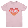 Vintage Heart Bruh Valentines Day Boys Mens Kids Funny Youth Shirt | teecentury