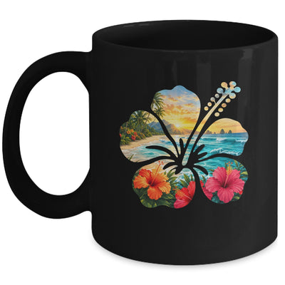 Vintage Hibiscus Flower Beach Summer Aloha Hawaiian Vacation Mug | teecentury