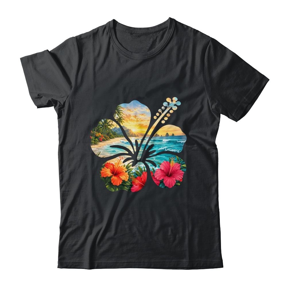 Vintage Hibiscus Flower Beach Summer Aloha Hawaiian Vacation Shirt & Tank Top | teecentury