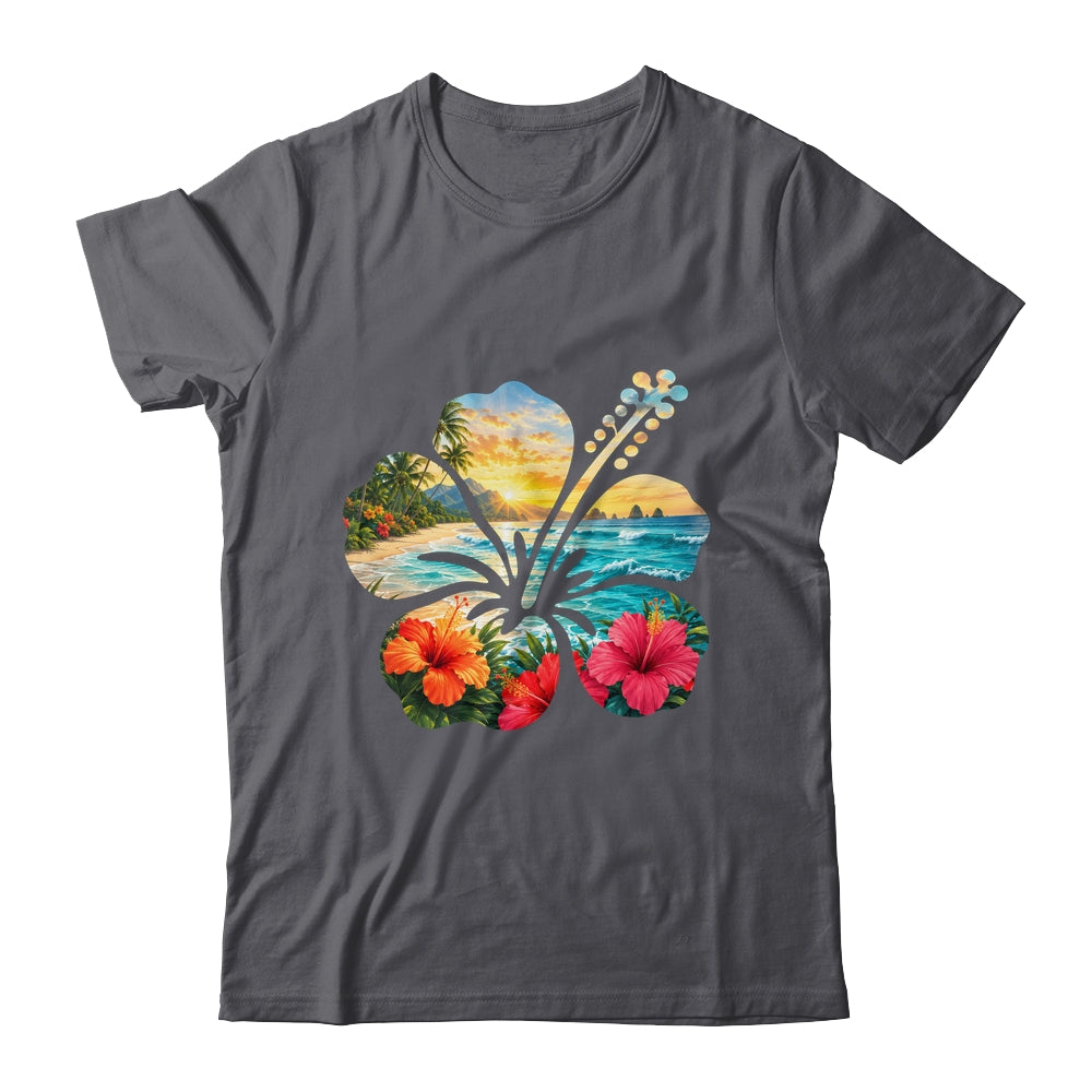 Vintage Hibiscus Flower Beach Summer Aloha Hawaiian Vacation Shirt & Tank Top | teecentury