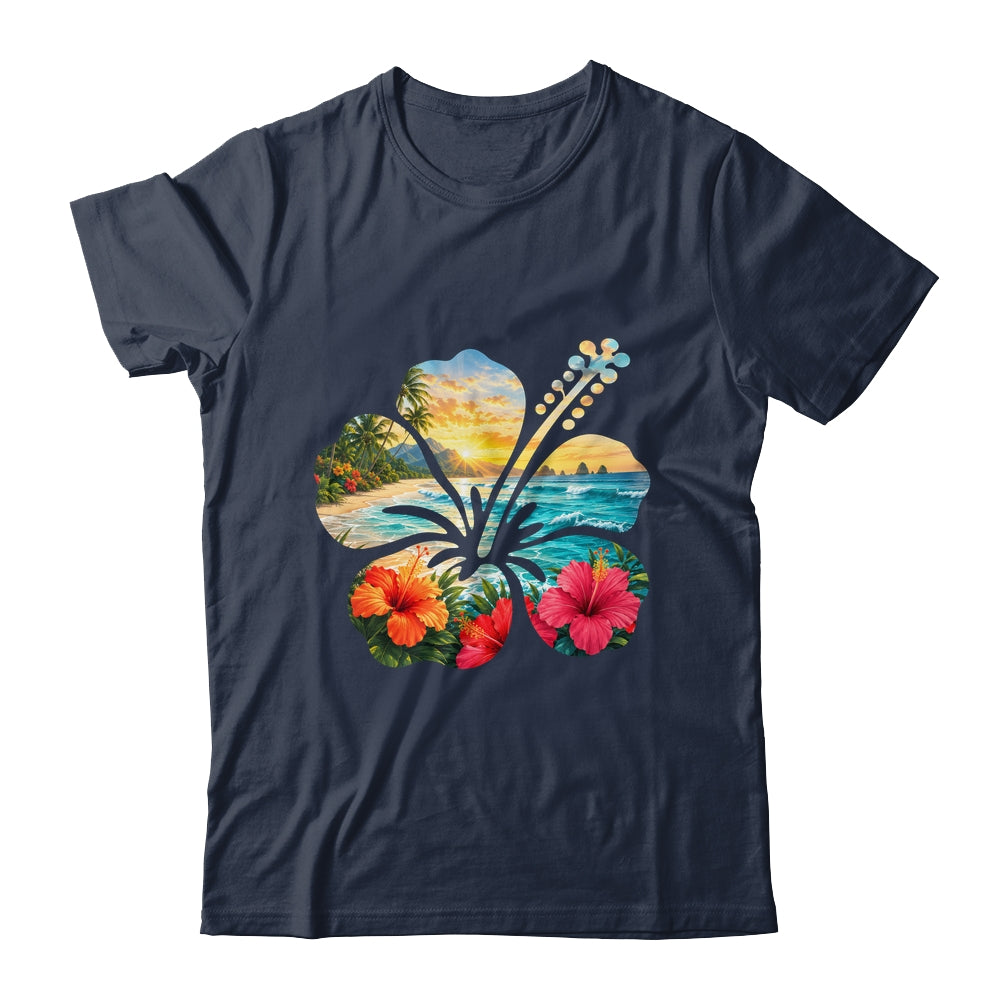 Vintage Hibiscus Flower Beach Summer Aloha Hawaiian Vacation Shirt & Tank Top | teecentury