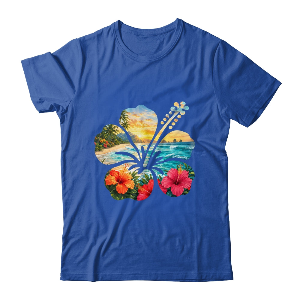 Vintage Hibiscus Flower Beach Summer Aloha Hawaiian Vacation Shirt & Tank Top | teecentury