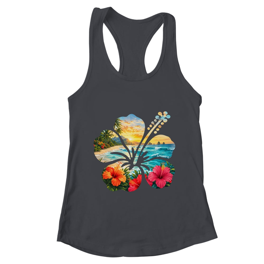 Vintage Hibiscus Flower Beach Summer Aloha Hawaiian Vacation Shirt & Tank Top | teecentury