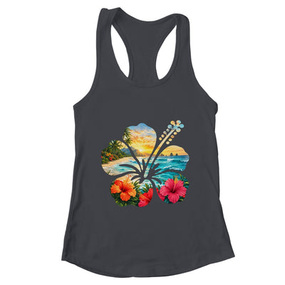 Vintage Hibiscus Flower Beach Summer Aloha Hawaiian Vacation Shirt & Tank Top | teecentury