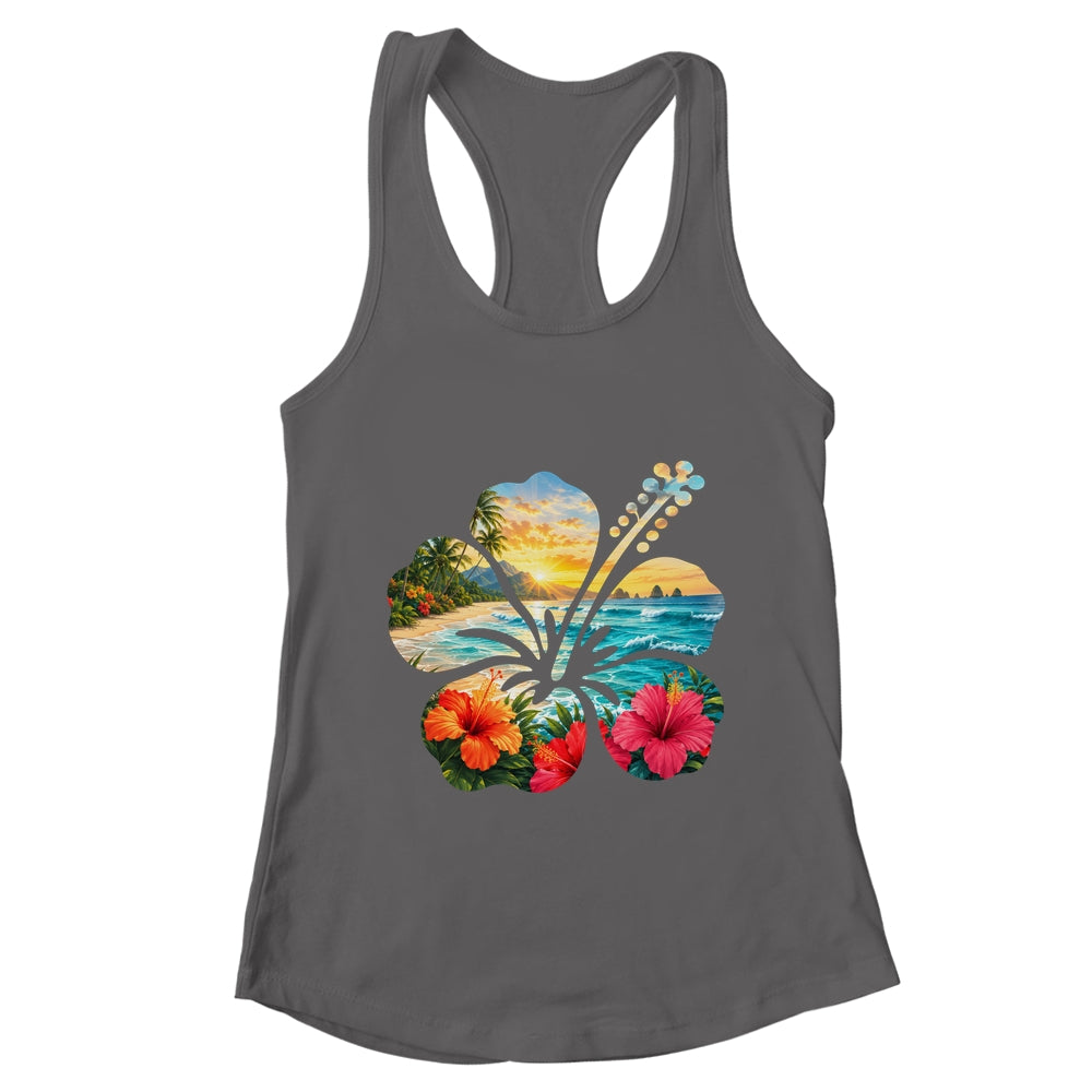 Vintage Hibiscus Flower Beach Summer Aloha Hawaiian Vacation Shirt & Tank Top | teecentury