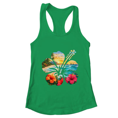 Vintage Hibiscus Flower Beach Summer Aloha Hawaiian Vacation Shirt & Tank Top | teecentury