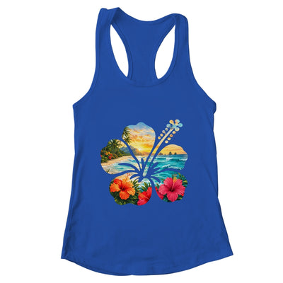 Vintage Hibiscus Flower Beach Summer Aloha Hawaiian Vacation Shirt & Tank Top | teecentury