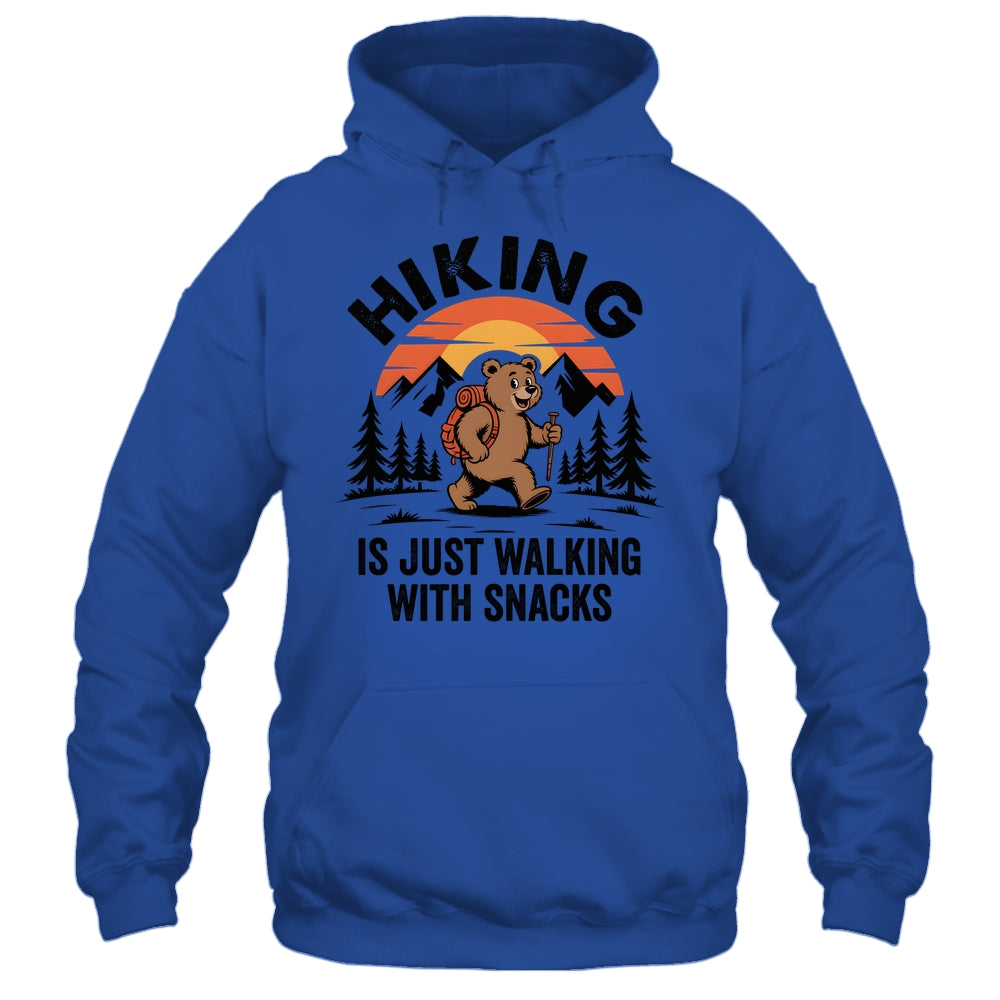 Vintage Hiking Is Just Walking With Snacks Bear Funny Hiking Shirt & Tank Top | teecentury