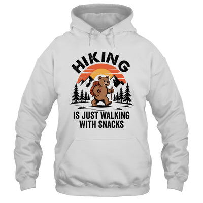 Vintage Hiking Is Just Walking With Snacks Bear Funny Hiking Shirt & Tank Top | teecentury