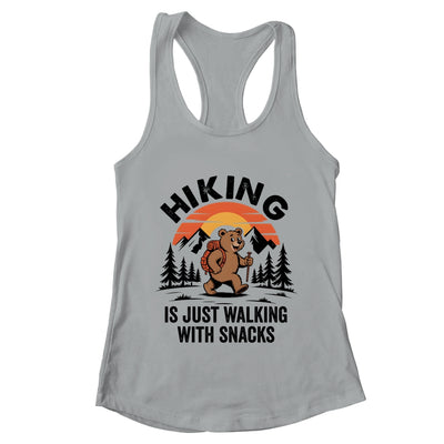 Vintage Hiking Is Just Walking With Snacks Bear Funny Hiking Shirt & Tank Top | teecentury