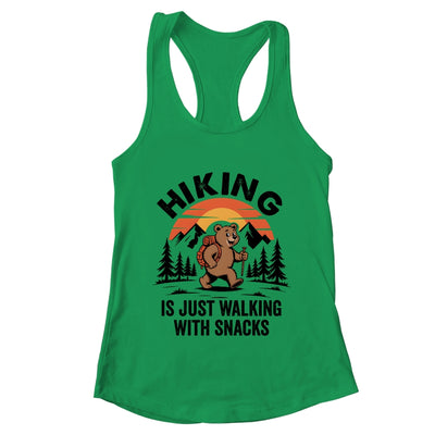 Vintage Hiking Is Just Walking With Snacks Bear Funny Hiking Shirt & Tank Top | teecentury