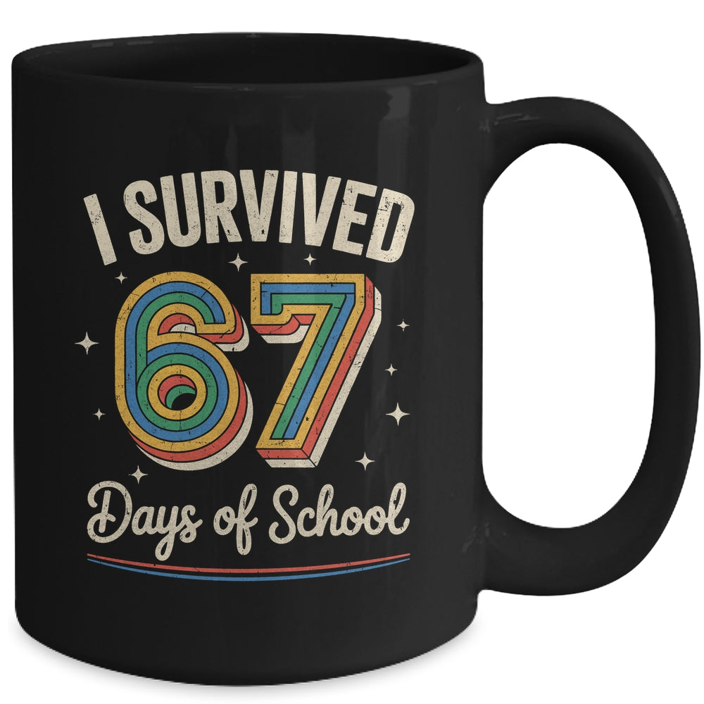 Vintage I Survived 67 Days Of School Teachers Students Mug | teecentury