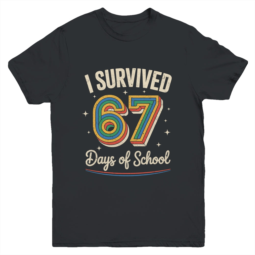 Vintage I Survived 67 Days Of School Teachers Students Youth Shirt | teecentury