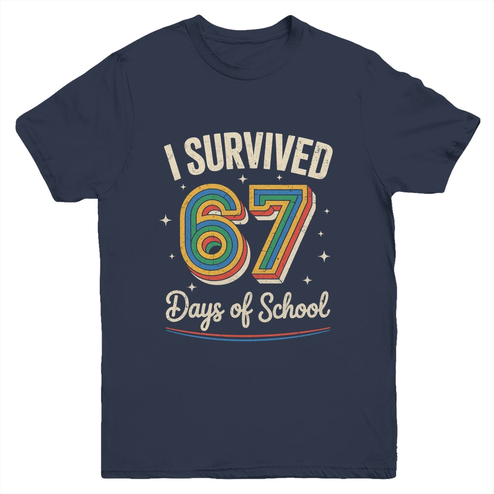 Vintage I Survived 67 Days Of School Teachers Students Youth Shirt | teecentury