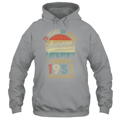 Vintage January 1951 75 Years Old 75th Birthday Men Women Shirt & Hoodie | teecentury