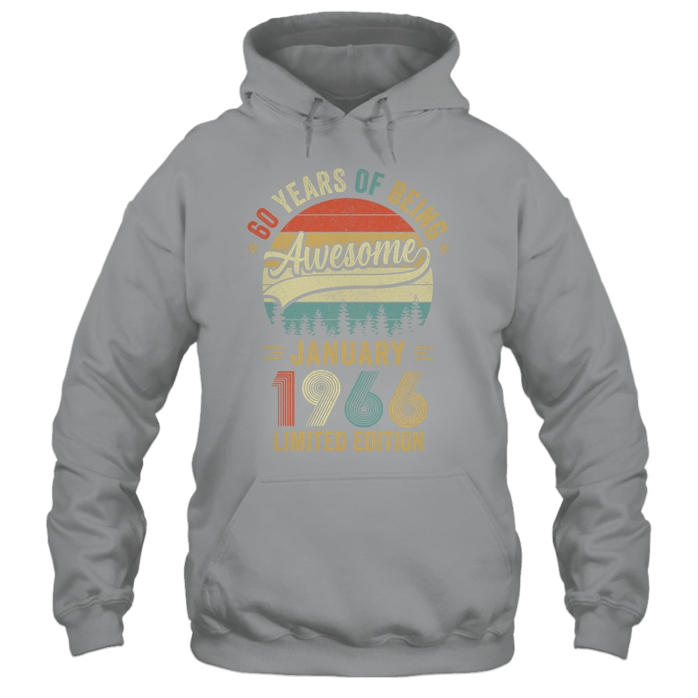 Vintage January 1966 60 Years Old 60th Birthday Men Women Shirt & Hoodie | teecentury