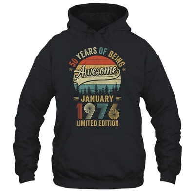 Vintage January 1976 50 Years Old 50th Birthday Men Women Shirt & Hoodie | teecentury