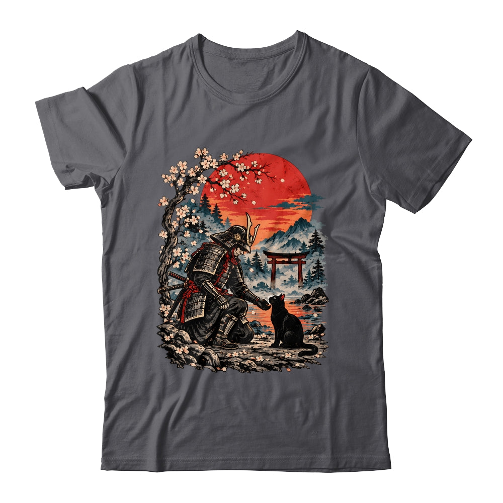 Vintage Japanese Art Samurai Warrior Black Cat Men Women Shirt & Hoodie | teecentury