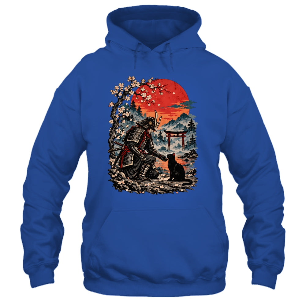 Vintage Japanese Art Samurai Warrior Black Cat Men Women Shirt & Hoodie | teecentury
