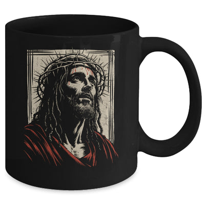 Vintage Jesus Crown Of Thorns Christian For Men Women Kids Mug | teecentury