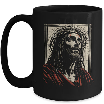 Vintage Jesus Crown Of Thorns Christian For Men Women Kids Mug | teecentury