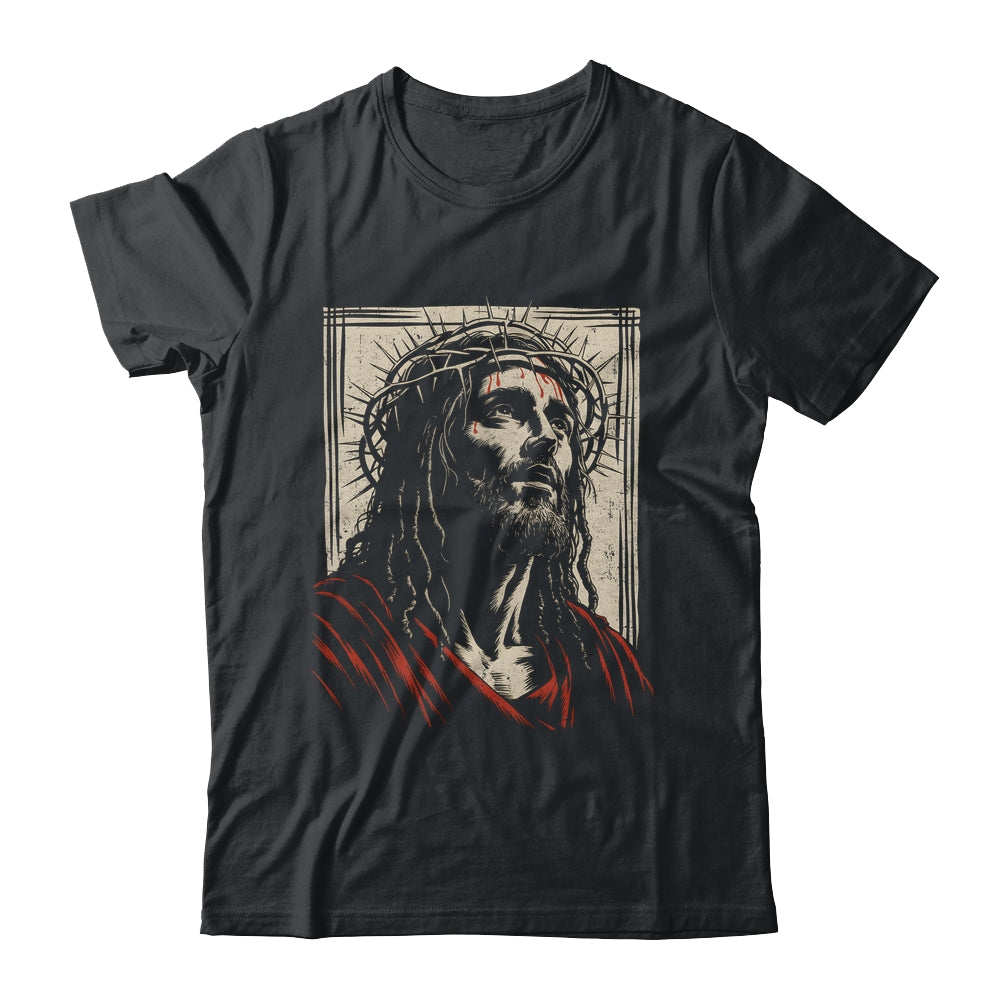 Vintage Jesus Crown Of Thorns Christian For Men Women Kids Shirt & Hoodie | teecentury